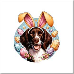 Small Munsterlander Pointer Celebrates Easter with Bunny Ears Posters and Art